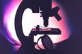 The process of medical research under a microscope