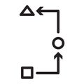Process, method, step, procedure or workflow icon Black line art vector logo