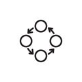 Process, method, step, procedure or workflow icon Outline vector for web ui