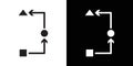Process, method, step, procedure or workflow icon Thin line flat illustration