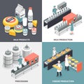 Milk Factory 2x2 Design Concept Royalty Free Stock Photo