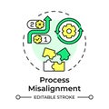 Process misalignment multi color concept icon Royalty Free Stock Photo