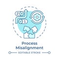 Process misalignment soft blue concept icon Royalty Free Stock Photo