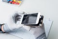 Process of mobile phone repair, changing the screen. Royalty Free Stock Photo