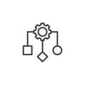 Process modeling line icon