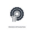 Process optimization base icon. simple element illustration. isolated trendy filled process optimization base icon on white