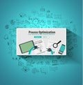 Process Optimization and Production Check Up concept with Doodle design Royalty Free Stock Photo