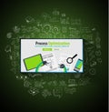 Process Optimization and Production Check Up concept with Doodle design