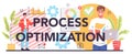 Process optimization typographic header. Idea of business