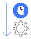 Process Optimization and Workflow Efficiency Concept with Arrow, Gear, and Innovation Icon Royalty Free Stock Photo