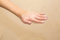Process paraffin treatment of female hands Royalty Free Stock Photo