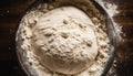 The fermentation process in the dough close-up, natural and organic aspects of artisan bread making