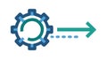 Process & Progress Gear Icon with Arrow, vector design Generative AI Royalty Free Stock Photo