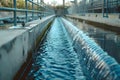 Concept Water Process of purifying water in a contemporary urban wastewater treatment plant