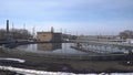 The process of recirculating sediment with a solid contact donkey in a water treatment plant. Industrial water treatment