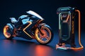 Process of remote contactless charging of electric motorcycles with digital technologies.