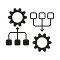 Process scheme icon. Flow chart vector. Gear algorithm tree. System path sign Royalty Free Stock Photo