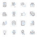 Process streamlining line icons collection. Efficiency, Optimization, Simplification, Automation, Standardization