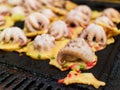 Process to cooking takoyaki, grilled octopus in creamy ball