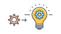 From Process to Idea: Gear Transforming into Lightbulb, vector design Generative AI Royalty Free Stock Photo