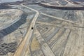 process of transporting mine waste and forming fills and dumps Royalty Free Stock Photo