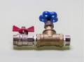 Process valves and valves are details of pipeline connections that provide an assembly connection for various systems and structur Royalty Free Stock Photo
