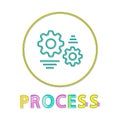 Process Web Round Button Linear Bright Template