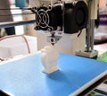 The process of working 3D printer and creating a three-dimensional object Royalty Free Stock Photo