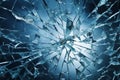 Processed collage of broken blue glass surface texture. Background for banner, backdrop or texture Royalty Free Stock Photo