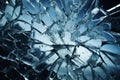 Processed collage of broken blue glass surface texture. Background for banner, backdrop or texture Royalty Free Stock Photo