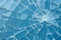 Processed collage of broken blue glass surface texture Royalty Free Stock Photo