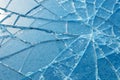 Processed collage of broken blue glass surface texture Royalty Free Stock Photo