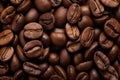 Processed collage of dark brown coffee beans texture. Background for banner, backdrop or texture Royalty Free Stock Photo