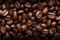 Processed collage of dark brown coffee beans texture. Background for banner, backdrop or texture Royalty Free Stock Photo