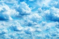 Processed collage of cloudy light blue sky texture. Background for banner, backdrop or texture for 3D mapping Royalty Free Stock Photo