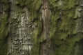 Processed collage of moss on tree bark surface texture. Background for banner, backdrop or texture Royalty Free Stock Photo