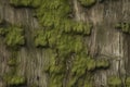 Processed collage of moss on tree bark surface texture. Background for banner, backdrop or texture Royalty Free Stock Photo