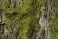 Processed collage of moss on tree bark surface texture. Background for banner, backdrop or texture Royalty Free Stock Photo