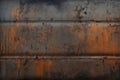 Processed collage of old rusty metal sheet texture in daylight. Background for banner Royalty Free Stock Photo