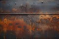 Processed collage of old rusty metal sheet texture in daylight. Background for banner Royalty Free Stock Photo