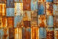 Processed collage of old rusty metal sheet texture Royalty Free Stock Photo