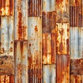 Processed collage of old rusty metal sheet texture Royalty Free Stock Photo