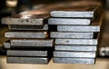 Processed steel plates stacked