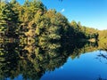 Burr pond state park beautiful summer and autumn lake views Royalty Free Stock Photo