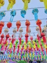 Colorful Yi Peng lanterns in northern Thailand.