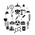 Processing factory icons set, simple style Royalty Free Stock Photo