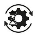 processing glyph icon. Gear, arrows and clock icon. Vector illustration. EPS 10. Royalty Free Stock Photo