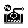 processing hydrogen glyph icon vector illustration Royalty Free Stock Photo