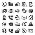 Processing icons. Set of Callback, Support and Chat message. Vector Royalty Free Stock Photo