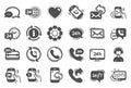 Processing icons. Set of Callback, Support and Chat message. Vector Royalty Free Stock Photo